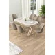 Hanah Home Set Trpezarijski sto i 6 stolica Lai, Bež-beli