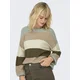 Brown-beige womens striped sweater ONLY Latia