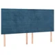 Vidaxl Vzglavje postelje temno modro 200x5x118/128 cm žametno
