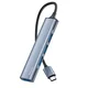 Hub postaja Yesido HB17 4v1 USB-C - 1x USB-A 3.0, 3x USB-A 2.0, 5Gbps, aluminij - siva