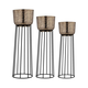 Eglo 428095 - SET 3x metalne saksije OKAYAMA crna/zlatna