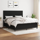 VIDAXL Box spring postelja z vzmetnico črna 180x200 cm blago