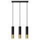 Sollux SL.0954 - Luster na sajli LOOPEZ 3xGU10/10W/230V crna/zlatna