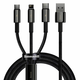 BASEUS Tungsten 3in1 kabel USB - Lightning/USB-C/Micro USB 3.5A 1.5m, črna
