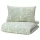 TROLLDOM Jorg.navl. i jastučnica za krevetac, šara šumske životinje/zelena, 110x125/35x55 cm