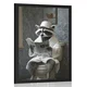 Plakat rakun s časopisom na stranišču - 20x30 black