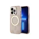 GUESS IML Glitter Peony Gold Maska za telefon iPhone 14 Pro, MagSafe, Roze