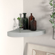 vidaXL Kotna polica siva 25x25x3,8 cm MDF