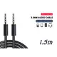 Audio kabl 3.5mm stereo (muški) na 3.5mm stereo (muški) AUX/1.5m dužina kabla/crni