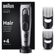Braun HairClipper HC7390 Haar-/Bartschneider, črna - srebrna