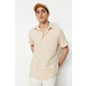 Trendyol Stone Regular Fit Short Sleeve Textured Knitted Shirt