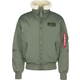 ALPHA INDUSTRIES Prehodna jakna kaki / rdeča / bela / jajčna lupina
