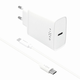 FIXED omrežni polnilnik z izhodom USB-C in USB-C/USB-C kabel, 1m, bel (20W FIXC20-CC-WH)