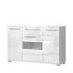 KOMODA RADDA PIANO K150V-3KS1F/PN Z OSVETLITVIJO - BELA