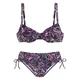 LASCANA Bikini temno zelena/lila/roza/črna