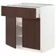 METOD / MAXIMERA Podni element s fiokom/2 vrata, bela/Sinarp smeđa, 80x60 cm
