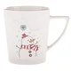 Bela porcelanasta skodelica z božičnim motivom 380 ml – Dakls