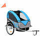 VIDAXL otroška kolesarska prikolica in voziček (2v1), modra-siva