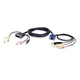 ATEN 2L-7DX2U adapter za video kabel 1,8 m VGA (D-Sub) + 3.5mm + USB Type-A DVI-I + 3.5mm + USB Type-B Črna, Zelena, Rožnata