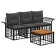 Set vanjskih sofa 4 pcs Crna i tamno siva Poliester