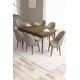 Hanah Home Set Trpezarijski sto i 6 stolica Roz, Bež-braon