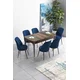 Hanah Home Set Trpezarijski sto i 6 stolica Han, Plavo-braon