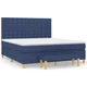 Vidaxl Box spring postelja z vzmetnico modra 180x200 cm blago