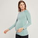 MP ženska nosečniška brezšivna majica z dolgimi rokavi - ledeno modra - XS