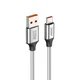 SUPERIOR USB data kabal SU-K100, Pleteni , Fast, 120W, 6A, Type C, 1m, Srebrni