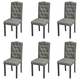 Blagovaonske stolice od tkanine 6 kom sive