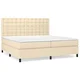 vidaXL vidaXL Box spring postelja z vzmetnico krem 200x200 cm blago, (20895751)