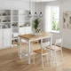 vidaXL Visoka barska miza EKAI Bela 112 x 70 x 91 cm Trdna borovina