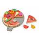 Drveni Pizza Party Tender Leaf Toys sa 6 hrskavih dijelova i 12 namirnica