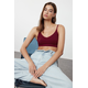 Trendyol Claret Red Seamless Strappy Non-wired Cupless Bralette Knitted Bra