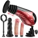 SuperLove Thrusting & Vibrating Sex Machine with Suction Cup & Attachments & Remote Black