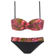 LASCANA Bikini zelena / roza / ognjeno rdeča / črna