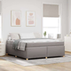 vidaXL Konstrukcija postelje z vzmetnico Taupe 180 x 200 cm blago