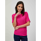 Orsay Temno rožnat lahkoten vzorčast pulover s kratkimi rokavi ORSAY M ORSAY_507435-381000 S
