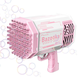 Pištolj za mjehuriće od sapunice Bubblezooka  s LED efektima u boji i 69 pucačkih rupa - bijelo roza