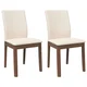Vidaxl Jedilni stoli z blazinami 2 kosa Brown Solid Wood Rubber