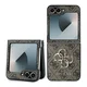shumee Ovitek za Samsung Galaxy Z Flip6 Guess Leather 4G kovinski logotip rjav