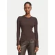 Guess Bluza W6YR09 Z0948 Temno rjava Slim Fit