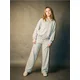 Sinsay - Wide-leg pantalone sa ukrasnim cirkonima - svetlo siva
