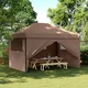 vidaXL Zabavni šotor Rjava 279 x 410 x 315 cm Oxford tkanina