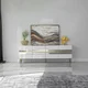 Hanah Home TV Komoda Leon, 180x59x35 cm, Belo-Zlatne boje