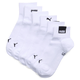 PUMA Unisex Quarter Socks (3-Pack), Clothing, White/Black, 39-42