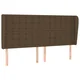 Vidaxl Vzglavje z ušesi temno rjavo 183x23x118/128 cm blago