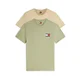 Tommy Jeans Majica bež/mornarska/pastelno zelena/rdeča