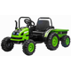 Električni POWER traktor s sporednim kolosijekom, zeleni, pogon na stražnjim kotačima, baterija od 1
