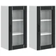 Vidaxl Stenski stekleni kabinet PORTO 2 szt. Črna 40 x 31 x 80 cm